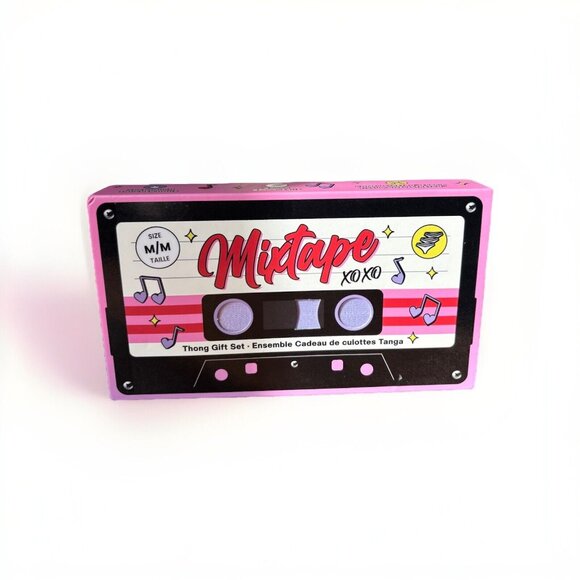 Musical Underwear W/ Mixtape Box Cute Girls Underwear 3PC Set Retro Print Size M - Picture 3 of 7